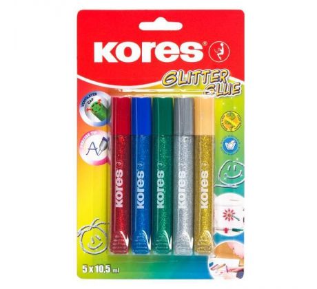 Lepidlo KORES Glitter Glue 5x10,5 ml