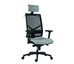 Kancelářská židle Omnia s opěrkou hlavy šedá