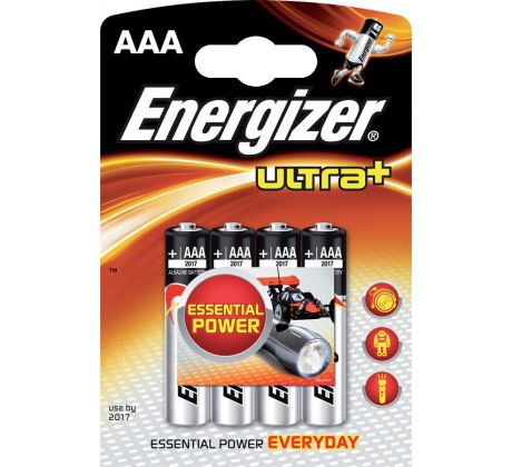 Baterie alkalická Energizer AAA ultra+ / 4 ks