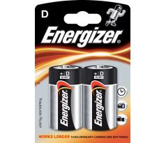 Baterie alkalická Energizer monočlánek velký LR20 / 2 ks