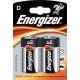 Baterie alkalická Energizer monočlánek velký LR20 / 2 ks