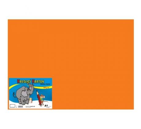 Karton kreslicí barevný A1 180g / 10l oranžový
