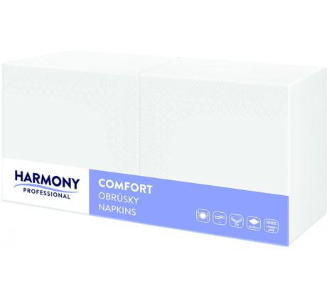 Ubrousky Harmony Professional Gastro bílé 33 x 33, 2-vrstvé / 250 ks