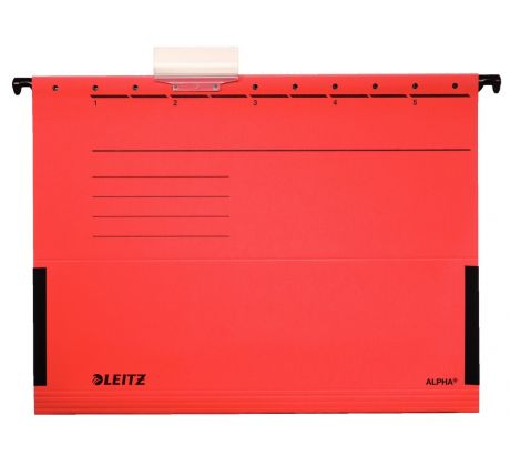 Závěsné desky Leitz ALPHA s bočnicemi červené