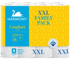 Papír toaletní Harmony Comfort Family XXL , 2-vrstvý bílý / 24 ks