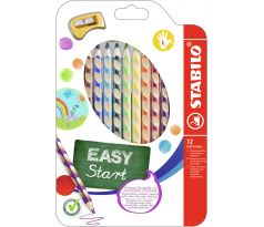 Pastelky Stabilo EASYcolors trojhranné pro leváky 12 ks + ořezávátko