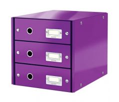 Box zásuvkový Leitz CLICK & STORE 3 zásuvky purpurový