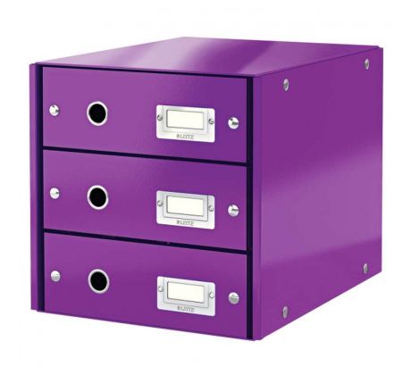 Box zásuvkový Leitz CLICK & STORE 3 zásuvky purpurový
