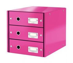 Box zásuvkový Leitz CLICK & STORE 3 zásuvky růžový