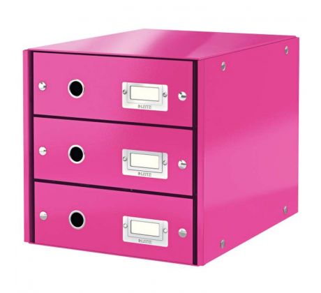 Box zásuvkový Leitz CLICK & STORE 3 zásuvky růžový