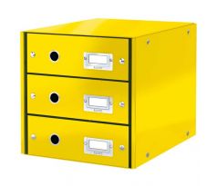 Box zásuvkový Leitz CLICK & STORE 3 zásuvky žlutý