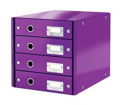 Box zásuvkový Leitz CLICK & STORE 4 zásuvky purpurový