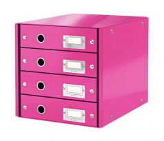 Box zásuvkový Leitz CLICK & STORE 4 zásuvky růžový