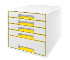 Box zásuvkový Leitz WOW 5 zásuvek bílý/žlutý