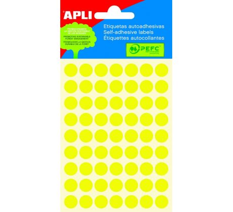 Etikety Apli průměr 10 mm/315 ks žluté 5 listů