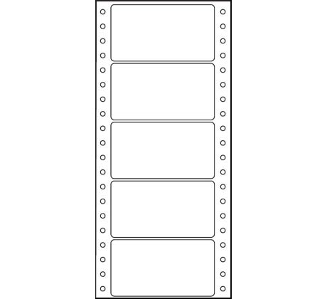 Etikety tabelační jednořadé 102x59 bílé