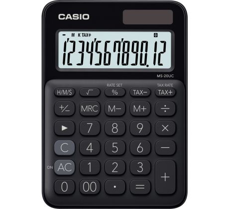 Kalkulačka Casio MS 20 UC/BK stolní / 12 míst černá