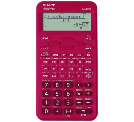 Kalkulačka SHARP EL-W531TL školní / 16 míst červená