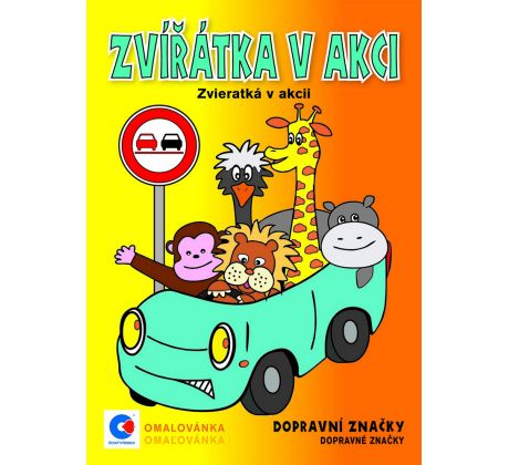 Omalovánky A5 - Zvířátka v akci - dopravní značky