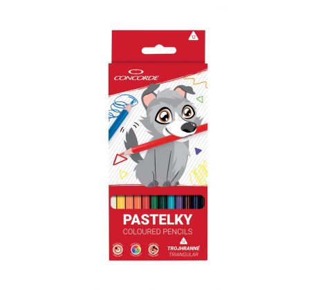 Pastelky Concorde trojhranné 12 ks Volfík