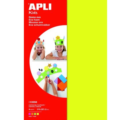 Pěnovka APLI 210x297x2 mm fluorescenční mix barev/4 listy