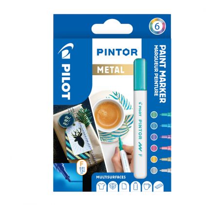 Popisovač Pilot 4074 Pintor Metal sada 6 barev hrot F