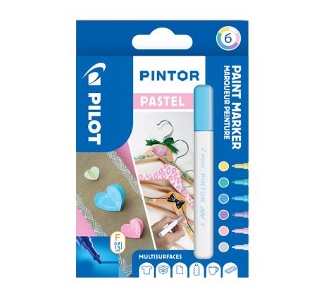 Popisovač Pilot 4074 Pintor Pastel sada 6 barev hrot F