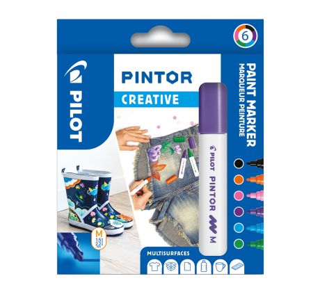 Popisovač Pilot 4076 Pintor Fun sada 6 barev hrot M