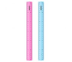 Pravítko 30 cm Kores 2v1 mix barev