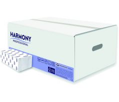 Ručník skládaný Harmony Professional 2-vrstvý recykl bílý 150 ks / 20 balení