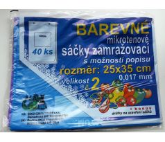 Sáček zamrazovací č.2 barevné 250 x 350 / 40 ks, 17 mic