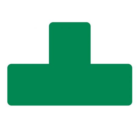 Samolepicí podlahové značení “T“ 150 x 50 mm zelené /10 ks