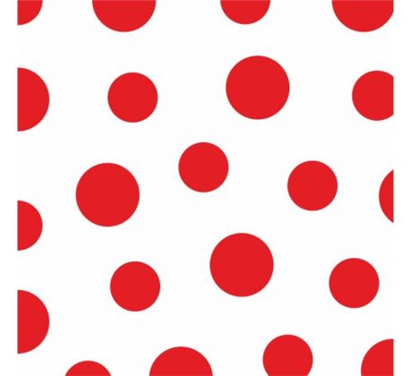 Ubrousky Harmony DOTS puntík 33 x 33 cm červené / 30 ks