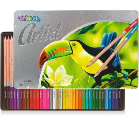 Pastelky kulaté Colorino Artist v kovovém boxu 36 ks