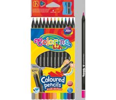 Pastelky trojhranné Colorino černé 12 ks + ořezávátko