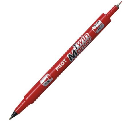 Popisovač Pilot 4912 Twin marker Permanent červený